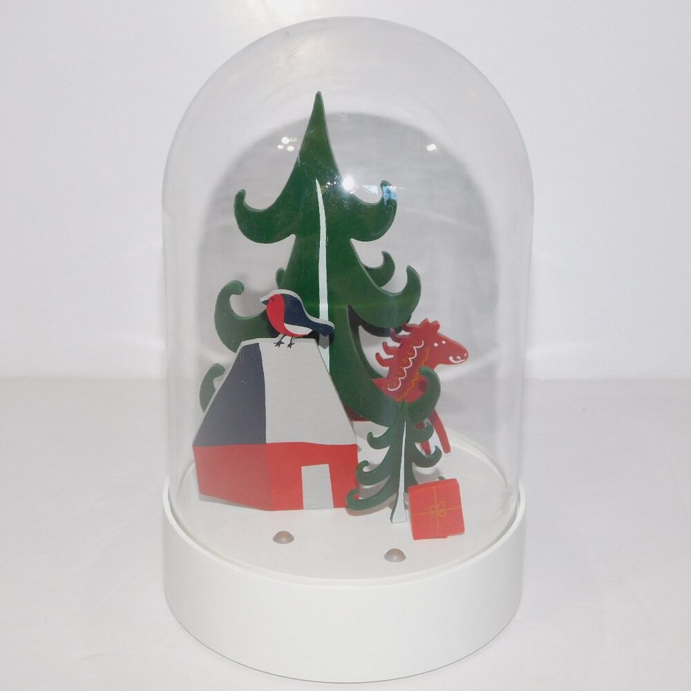 Ikea STRALA LED Christmas decorative table lamp, dome forest 7" Winter Light